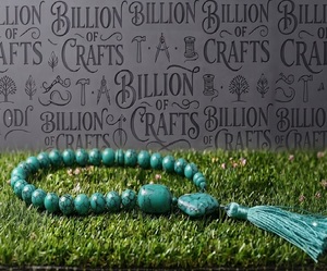 Rosario de oración Misbaha Tasbih hecho a mano con cuentas de resina turquesa para la oración musulmana - Product Image 5