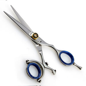 Ciseaux de barbier en acier inoxydable avec poignée pivotante, lame de rasoir, ciseaux de coupe de cheveux - Product Image 3