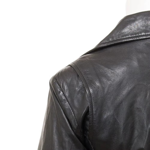 Custom Logo Design Ladies Biker Genuine Sheepskin Leather Jacket Waterproof Filled Breathable All Seasons Cotton Lined Plain - Product Image 4