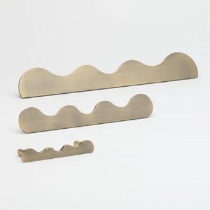 Luxury Brass Wave Shape Cabinet Pulls Handles Black Matt Colour Minimalist Design Durable Furniture Knob Drawer Novelty Style - Product Image 2