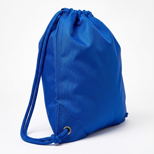 Sac à cordon bleu avec logo blanc imprimé, sac à dos de sport personnalisé brodé, cordon marine, coins noirs, sac de sport économique en gros pour événements - Product Image 2