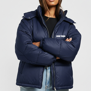 Veste matelassée légère en coton sur mesure, coupe ample, fermeture éclair, broderie, logo imprimé personnalisé, couleur unie - Product Image 4