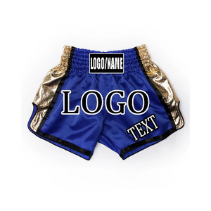 Custom Logo Satin Breathable 220g Muay Thai Shorts Men Women Elastic Waist Kickboxing Trunks Embroidery Patch - Product Image 3