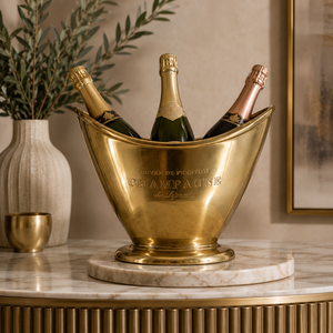 Cubo de Champán Imperial Swan de Latón, Enfriador de Vino Artesanal, Enfriador de Bebidas Premium para Eventos, Decoración Elegante para Bar - Product Image 1
