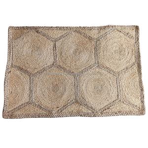 Mantel individual de alfombra Chindi trenzada brillante y audaz con borde de retales en espiral Centro de Yute natural Decoración llamativa Bohemia - Product Image 6