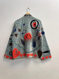 Handmade Suzani Embroidery Velvet <b>Jacket</b> for Women Vintage Sage Green Quilted Winter Coat Elegant <b>Mandarin</b> <b>Collar</b> Short Coat - Product Image 2