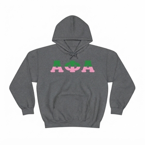 Damen Weißer Griechischer Buchstabe APA Winter Langer Pullover Hoodie Grün Rosa Einfarbiger Kapuzenpullover mit Kängurutasche - Product Image 6