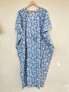 Algodón Kaftan indio Floral Kaftan largo caftán vestido para ser mamás playa cubrir ropa de dormir - Product Image 5