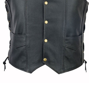 New Design <b>Men</b> Fashionable <b>Leather</b> <b>Vest</b> High Quality Outdoor Breathable Windproof Stand Collar Custom Design <b>Men</b> <b>Leather</b> <b>Vest</b> - Product Image 5