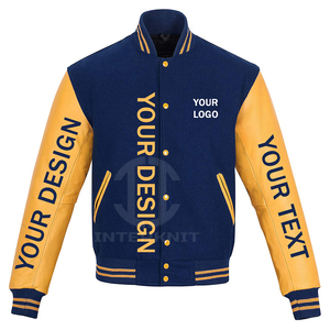 Custom <b>Varsity</b> <b>Jacket</b> Men Minimalist Design Wool Blend <b>Plain</b> Letterman <b>Jacket</b> for Private Label Branding - Product Image 1