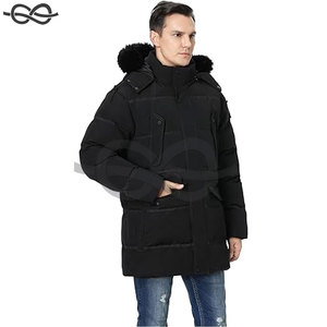 Men's Winter <b>Coat</b> with Detachable Hood Heavyweight Long Down Jacket for Extreme Warmth Stylish Puffer Parka - Product Image 2