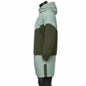 Ensemble short et coupe-vent à capuche pour homme, color block, séchage rapide, tenue athlétique deux pièces pour l'été - Product Image 4