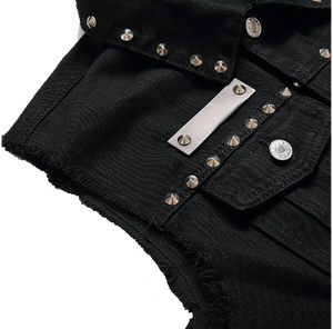 เสื้อกั๊กยีนส์ผู้ชาย SBEA IMPEX ประดับเพชร แต่งขาด ทรงเข้ารูป แห้งเร็ว ป้องกันรังสียูวี สไตล์วินเทจลำลอง สีทูโทน สำหรับฤดูใบไม้ร่วง - Product Image 4