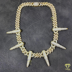 Luxury Men Hip Hop <b>Chain</b> 925 Sterling Silver <b>Iced</b> <b>Out</b> Jewelry VVS Moissanite Diamond Bling Necklace New Design - Product Image 2