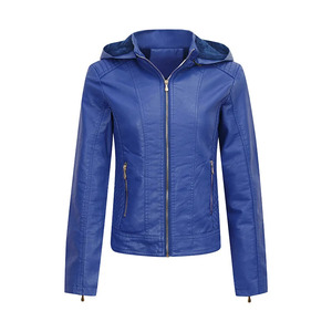 Nouvelle arrivée, veste en cuir PU pour femmes, taille plus, épaisse, en polaire, imperméable, respirante, coupe-vent, logo personnalisé - Product Image 4