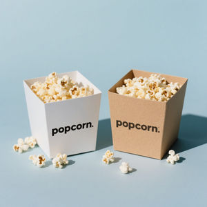 Personaliza Cajas de Palomitas Clásicas Duraderas y Ecológicas de Doble Pared, de Papel Kraft, Aptas para Alimentos, Reciclables, Pequeñas y Grandes, Blancas con Rayas Rojas - Product Image 5