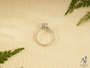 Bague de fiançailles en argent sterling 925 avec moissanite, taille ronde, sertie à griffes, pour femme, cadeau de mariage - Product Image 3