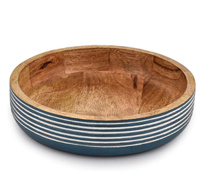 Handcrafted <b>Mango</b> <b>Wood</b> Serving <b>Bowl</b> with Grey Leaf Print Interior Decorative Wooden Salad <b>Bowl</b> for Fruits Snacks Dry Fruits - Product Image 3