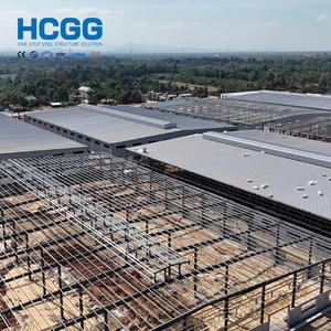 Structure en acier léger préfabriquée pour bâtiment industriel, entrepôt à portée unique avec poutres en H et colonnes en boîte - Product Image 2