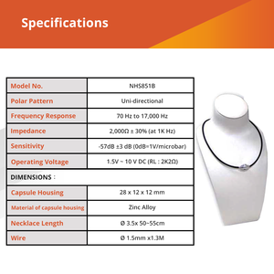 Micro <span class=keywords><strong>USB</strong></span> đeo cổ một chiều với đầu nối XLR và nguồn điện DC - Product Image 5