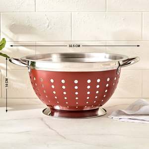 Passoire de cuisine en acier inoxydable avec poignées, égouttoir à légumes pour restaurants et usage domestique, vente en gros, OEM, export en vrac - Product Image 3