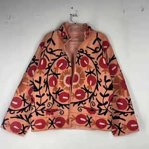 Kimono de mariage bohème |   Couverture de mariée brodée artisanale Suzani |   Veste en coton artisanale pour la mariée bohème - Product Image 1