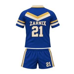 Ensemble de maillot et short de football unisexe, col polo, sublimation Chevron, respirant, anti-transpiration, écologique, séchage rapide, personnalisable - Product Image 2