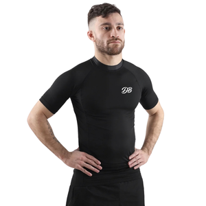 Camiseta de Compresión Negra Personalizada para Hombre, Manga Corta, Cuello Redondo, Ajustada, para Gimnasio, Entrenamiento, Deporte, Ropa Deportiva, Capa Base - Product Image 6