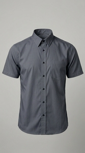 เสื้อเชิ้ตแขนสั้นผู้ชายแบบปรับแต่งได้ ผ้าทอเนื้อนุ่ม สวมใส่สบาย สไตล์ลำลองสำหรับมืออาชีพและชุดยูนิฟอร์มสำนักงาน - Product Image 5