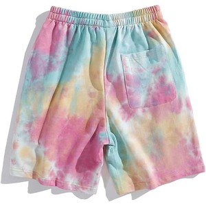 Pantalones Cortos Modernos con Estampado Tie-Dye Rosa para Hombre, Cómodos para la Playa y el Gimnasio en Verano - Product Image 2