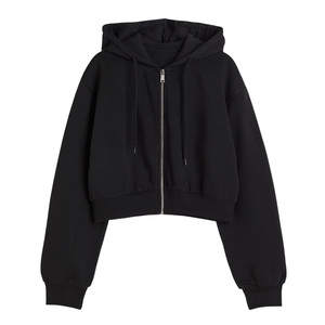Hoodie court d'hiver pour femme de qualité supérieure avec logo personnalisé sur le devant, coupe oversize, idéal pour le streetwear - Product Image 1