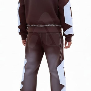 Conjunto de Sudadera con Capucha y Pantalones Jogger de Dos Piezas Tallas Grandes 2026 con Estampado Lavado Ácido, Ropa Casual Urbana y Deportiva al por Mayor para Hombre Bordado - Product Image 5