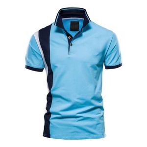 Polo de Manga Corta Azul Claro para Hombre con Ribete en Contraste, Corte Ajustado, Informal, de Punto - Product Image 6