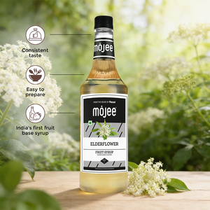 น้ำเชื่อมดอกเอลเดอร์ฟลาวเวอร์ Mojee 1000 มล. รสชาติหอมหวานสดชื่นในขวด ไม่มีสารแต่งกลิ่นสังเคราะห์ สำหรับทำค็อกเทล - Product Image 4