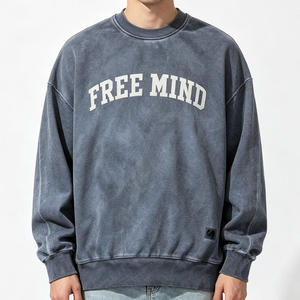 เสื้อสเวตเชิ้ตคอกลม OEM 2026 รุ่นใหม่ล่าสุด ฟรีมายด์ ทรงโอเวอร์ไซส์ ผ้าฝ้ายฟอก เฟรนช์เทอร์รี่ สวมใส่สบาย สไตล์ลำลองสำหรับฤดูใบไม้ร่วง - Product Image 3