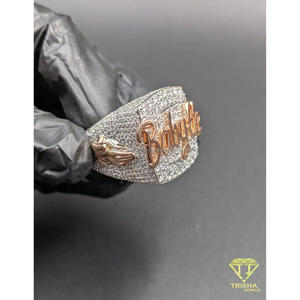 Anillo de lujo de plata de ley 925 con moissanita y diamantes, tono plateado, joyería brillante estilo hip hop para minoristas - Product Image 4