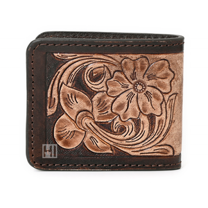 Mens Cowhide Tooled <b>Leather</b> Wallet Western Hipster Wallet - Product Image 2