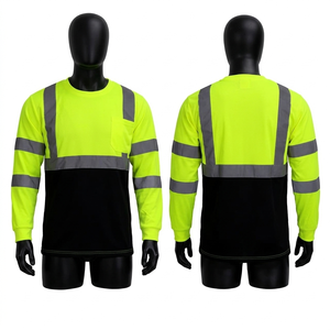 High Visibility <b>Work</b> Jacket 320 GSM Polyester <b>Fleece</b> Neon Yellow Reflective Panel Custom Embroidery - Product Image 4