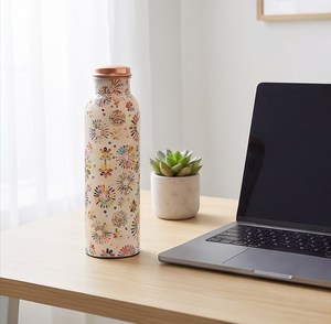 Botella de Agua Reutilizable de Metal con Tapa de Rosca y Diseño Floral Colorido para Oficina, Escritorio, Hogar, Viajes, Gimnasio, Yoga, Opción de Regalo - Product Image 1