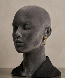 Handcrafted Christian Minimalist Gold Plated Brass <b>Hook</b> Stud Earrings with Surgical Steel Posts for Women'<b>s</b> Everyday Wear - Product Image 3