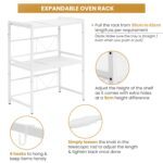 Estante de cocina de metal blanco de 2 niveles para microondas con ganchos para escurrir platos, contenedores de almacenamiento de cocina, estante para fregadero de cocina - Product Image 2