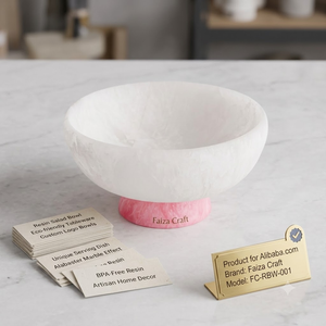 Bol à salade fait main en résine époxy |   Design classique, respectueux de l'environnement, compatible lave-vaisselle |   Vaisselle légère pour la maison, de couleur bleue, pour le stockage des fruits - Product Image 1