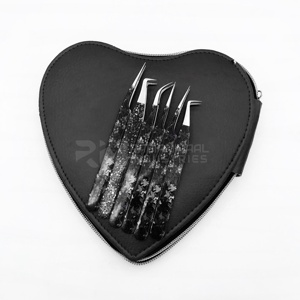Pince à épiler professionnelle RMI personnalisée à 65 degrés pour extensions de cils, revêtement papier, poignée diamant, marque privée, en acier inoxydable - Product Image 5