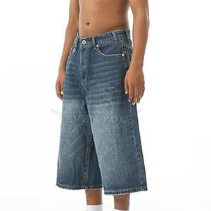 Pantalones Cortos Casuales Urbanos para Hombre, Estilo Jeans, Corte Holgado, Cómodos para Uso Diario - Product Image 3