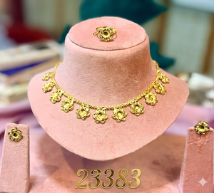 Juego de Joyería Africana Clásica Francesa de Moda Chapada en Oro de 24K DDP, Collar y Aretes de Aleación de Zinc para Mujer, Regalo de Joyería Moderna - Product Image 3