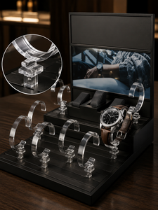 Exhibidor de Relojes Acrílico Transparente de Diseño Personalizado Premium con Bloque de Espuma de 50 mm de Grosor para Servicio OEM/ODM para Uso Minorista - Product Image 5
