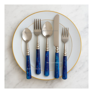 Nouvelle conception ensemble de couverts en métal argent avec poignée en os bleu marine pour la maison mariage hôtel décor de table ensembles de couverts - Product Image 1