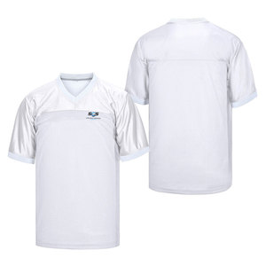 Maillot de football blanc à col en V pour homme SCS, manches courtes, tissu en maille respirant, coupe régulière pour adulte - Product Image 3