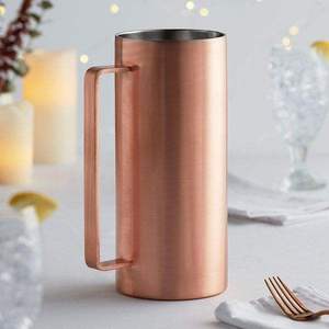 Indian Supplier Offers Large Copper <b>Jug</b> with Handle Hand-Built for Restaurant Table Top Use Direct <b>Drinking</b> Discounted Price - Product Image 6
