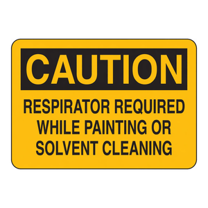 Panneau de signalisation en PVC : Attention, masque respiratoire requis pour la peinture et le nettoyage aux solvants - Product Image 2